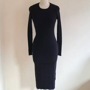 Carmen Marc Valvo Black Sweater Dress